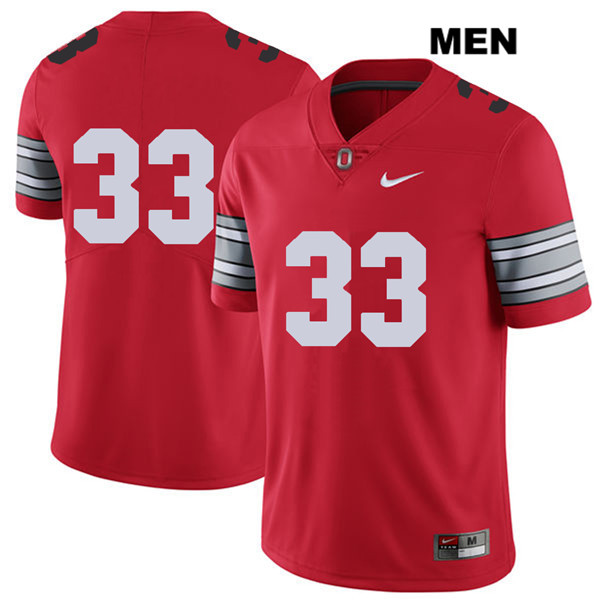 Ohio State Buckeyes Men's Dante Booker #33 Red Authentic Nike 2018 Spring Game No Name College NCAA Stitched Football Jersey UH19A37ER